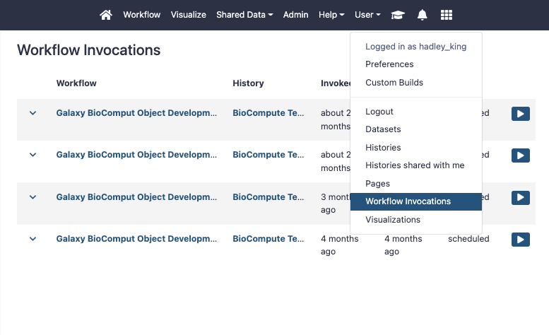 workflow invocation detail